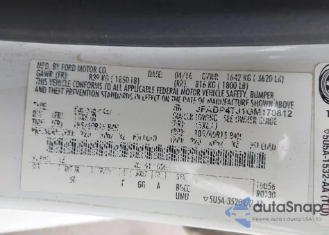 2016 Ford Fiesta S из США, поврежденный, VIN 3FADP4TJ1GM170812